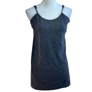 Ophelia Roe Women's 2X Cami Tank Long Length Charcoal Gray Adjustable Straps